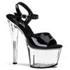 Pleaser - SKY309 Sandale à bride à la cheville, Pole dance chaussures - Chaussures de pole dance - Noir/Transparent Product image